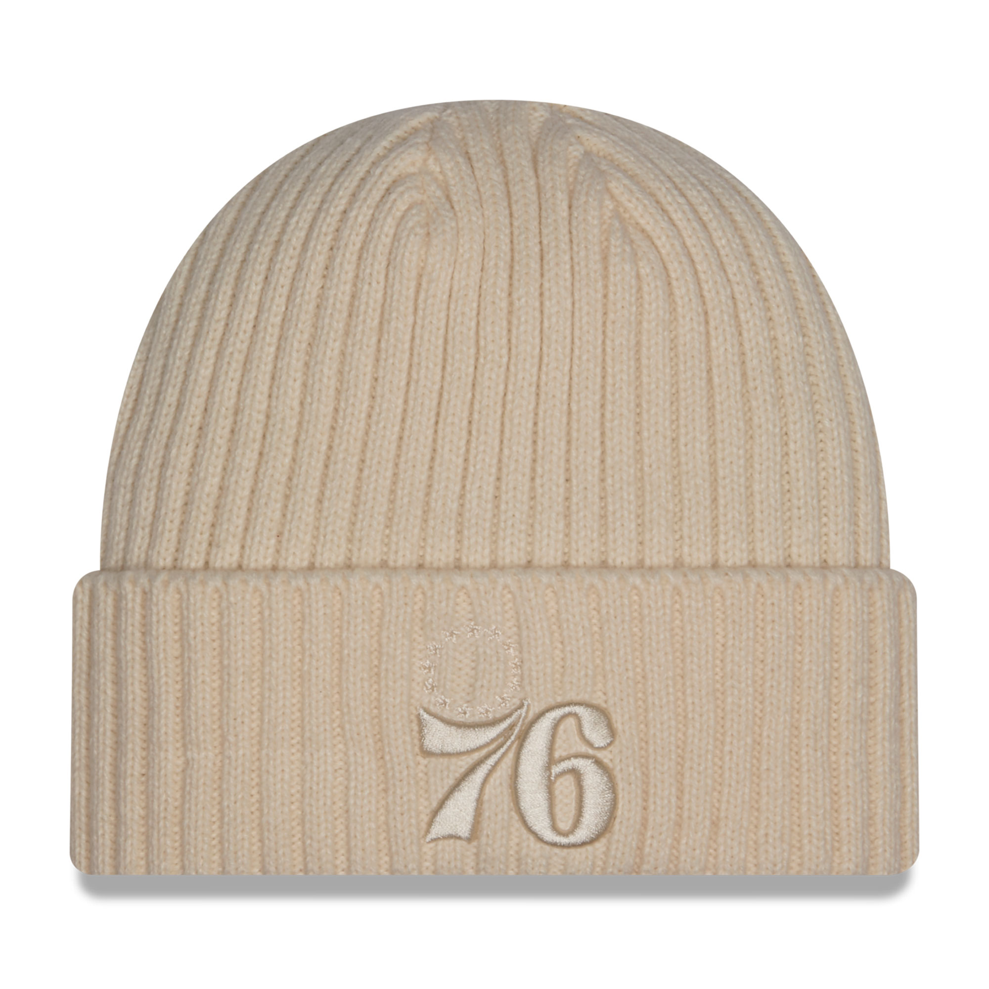 Men's New Era Cream Philadelphia 76ers Color Pack Cuffed Knit Hat