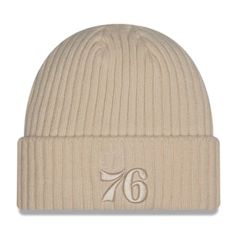 Men's New Era Cream Philadelphia 76ers Color Pack Cuffed Knit Hat