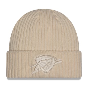 Men's New Era Cream Oklahoma City Thunder Color Pack Cuffed Knit Hat