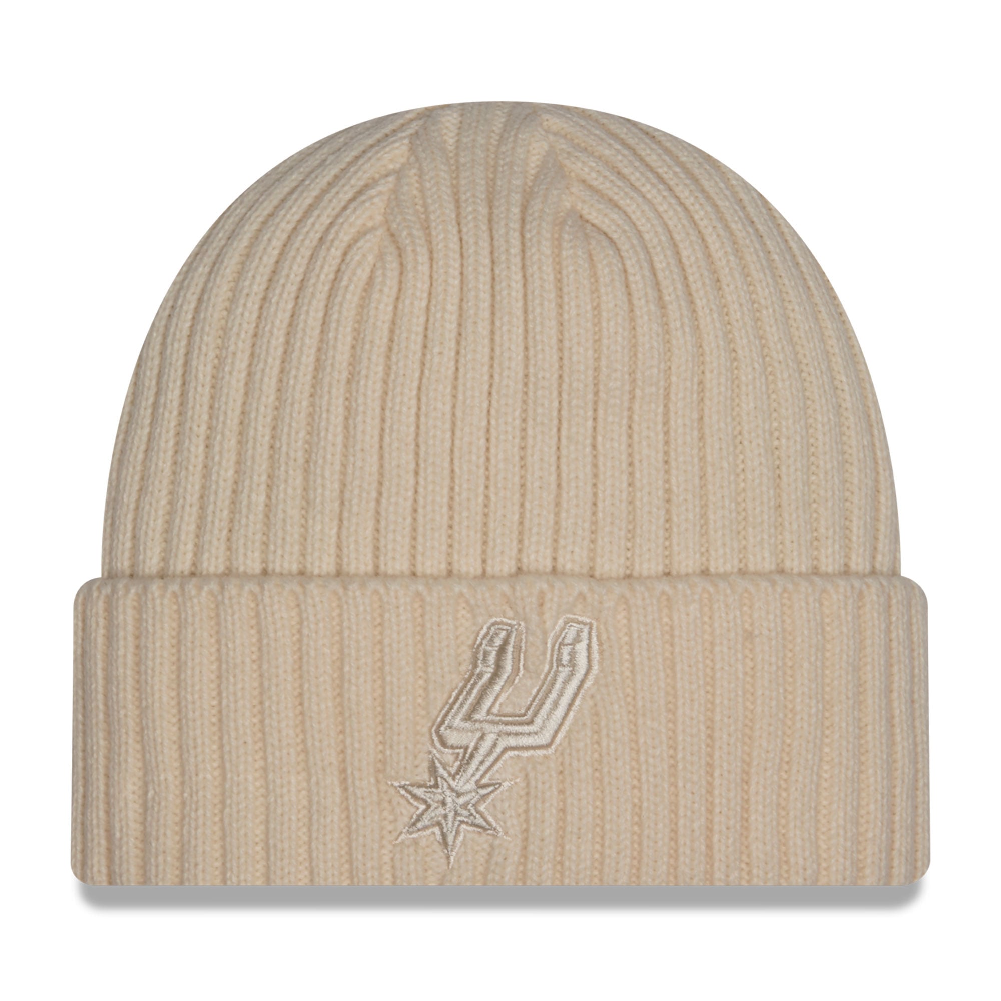 Men's New Era Cream San Antonio Spurs Color Pack Cuffed Knit Hat