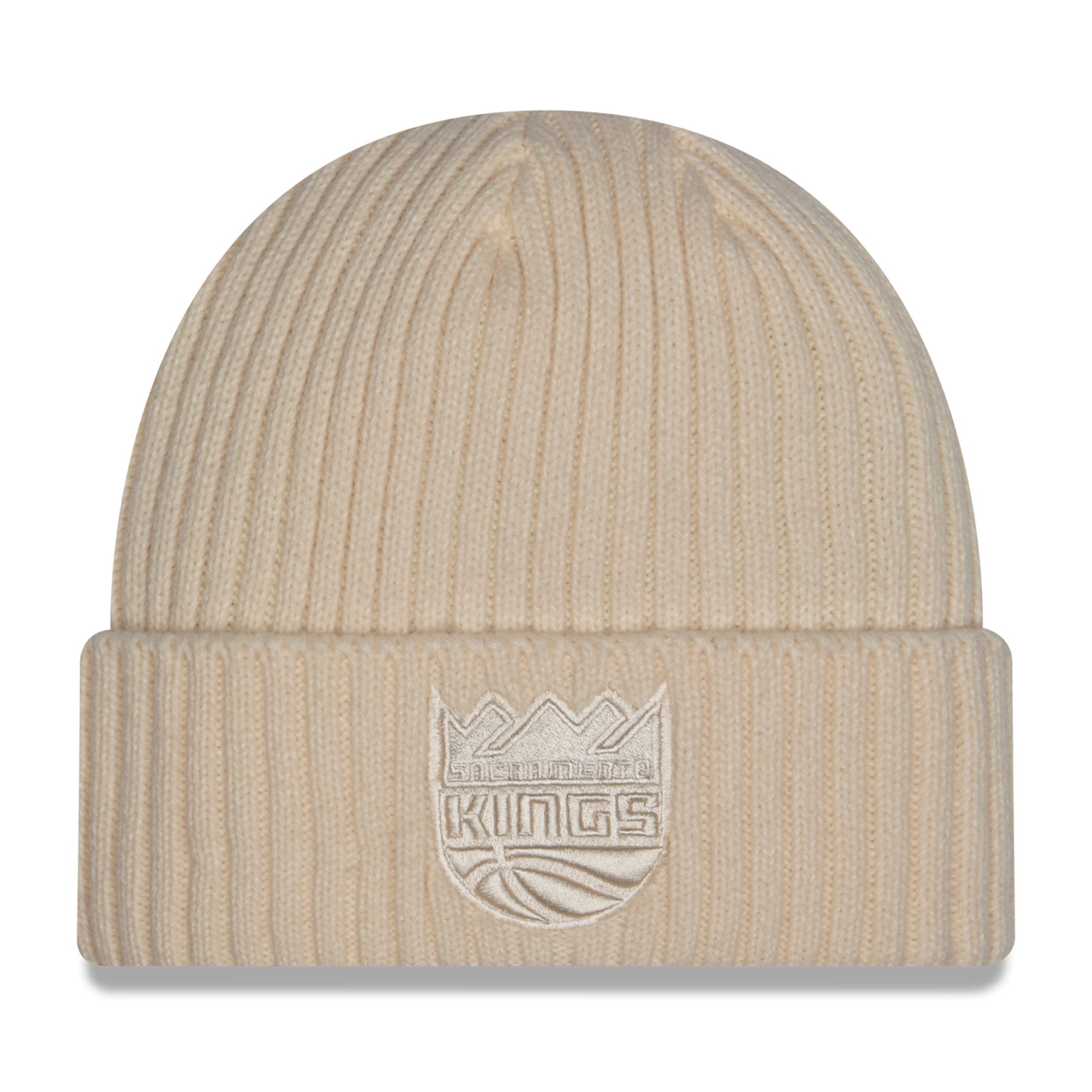Men's New Era Cream Sacramento Kings Color Pack Cuffed Knit Hat