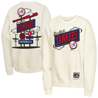 Youth Mitchell & Ness Natural New York Yankees Retro Billboard Sweatshirt