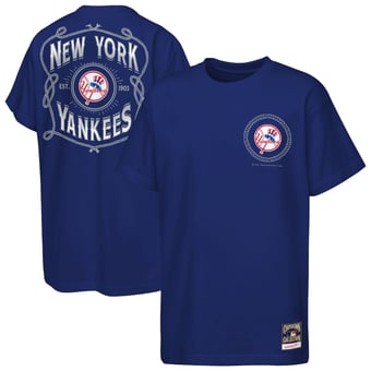 Youth Mitchell & Ness  Navy New York Yankees Cooperstown Rodeo Rope T-Shirt