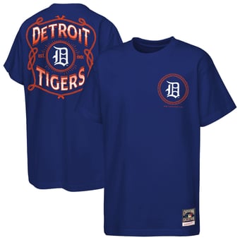 Youth Mitchell & Ness  Navy Detroit Tigers Cooperstown Rodeo Rope T-Shirt