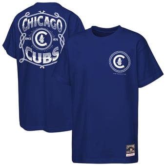 Youth Mitchell & Ness  Navy Chicago Cubs Cooperstown Rodeo Rope T-Shirt