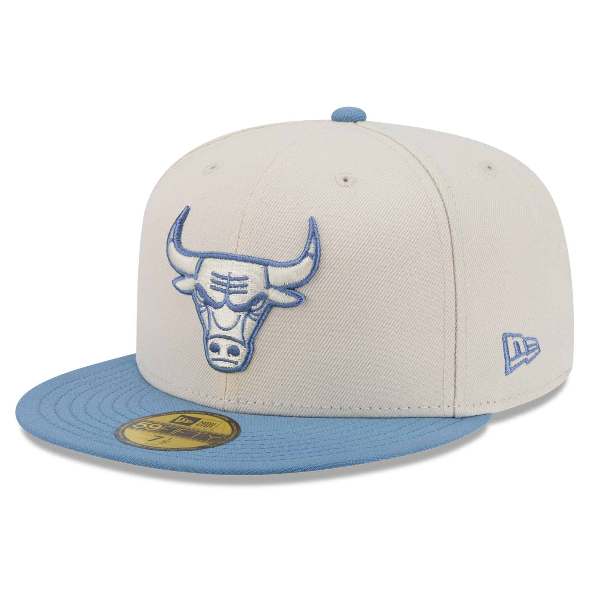 Men's New Era Cream/Light Blue Chicago Bulls Color Pack 2-Tone 59FIFTY Fitted Hat