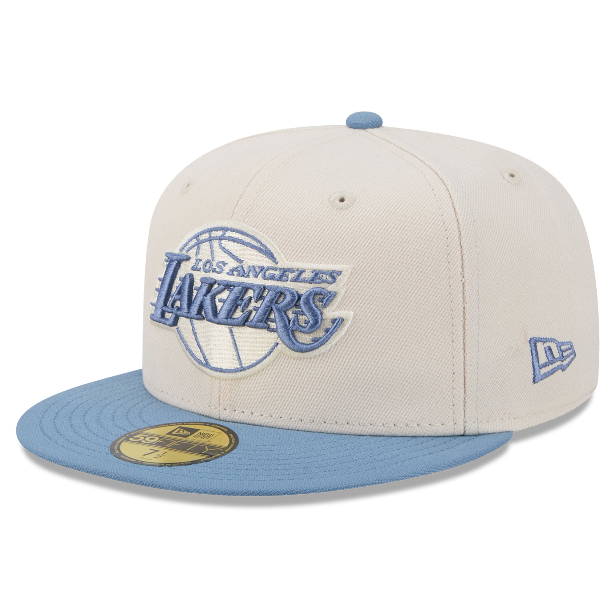 Men's New Era Cream/Light Blue Los Angeles Lakers Color Pack 2-Tone 59FIFTY Fitted Hat