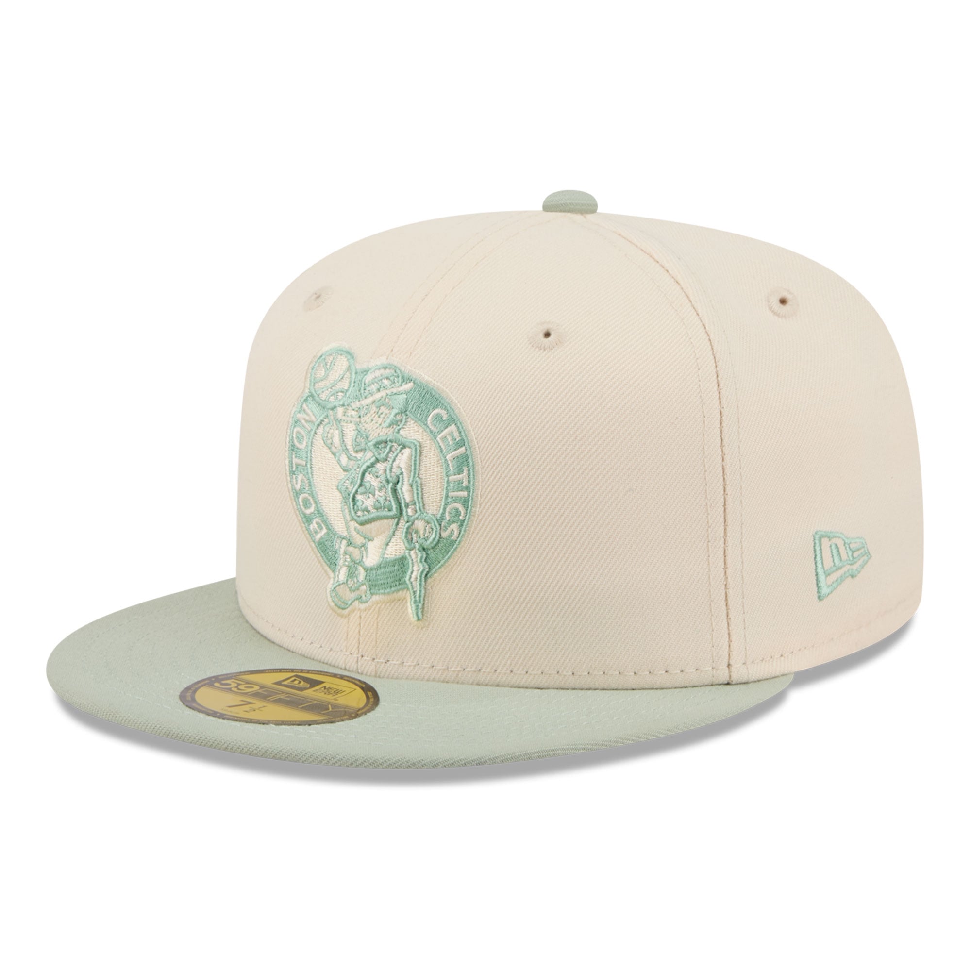 Men's New Era Cream/Light Green Boston Celtics Color Pack 2-Tone 59FIFTY Fitted Hat