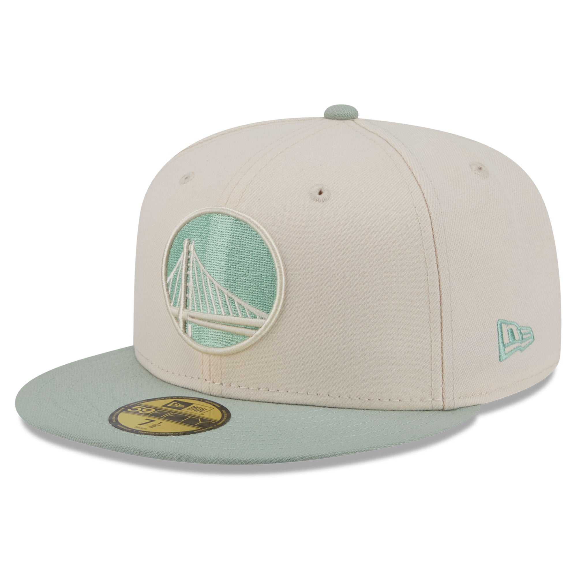 Men's New Era Cream/Light Green Golden State Warriors Color Pack 2-Tone 59FIFTY Fitted Hat