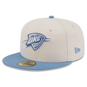 Men's New Era Cream/Light Blue Oklahoma City Thunder Color Pack 2-Tone 59FIFTY Fitted Hat
