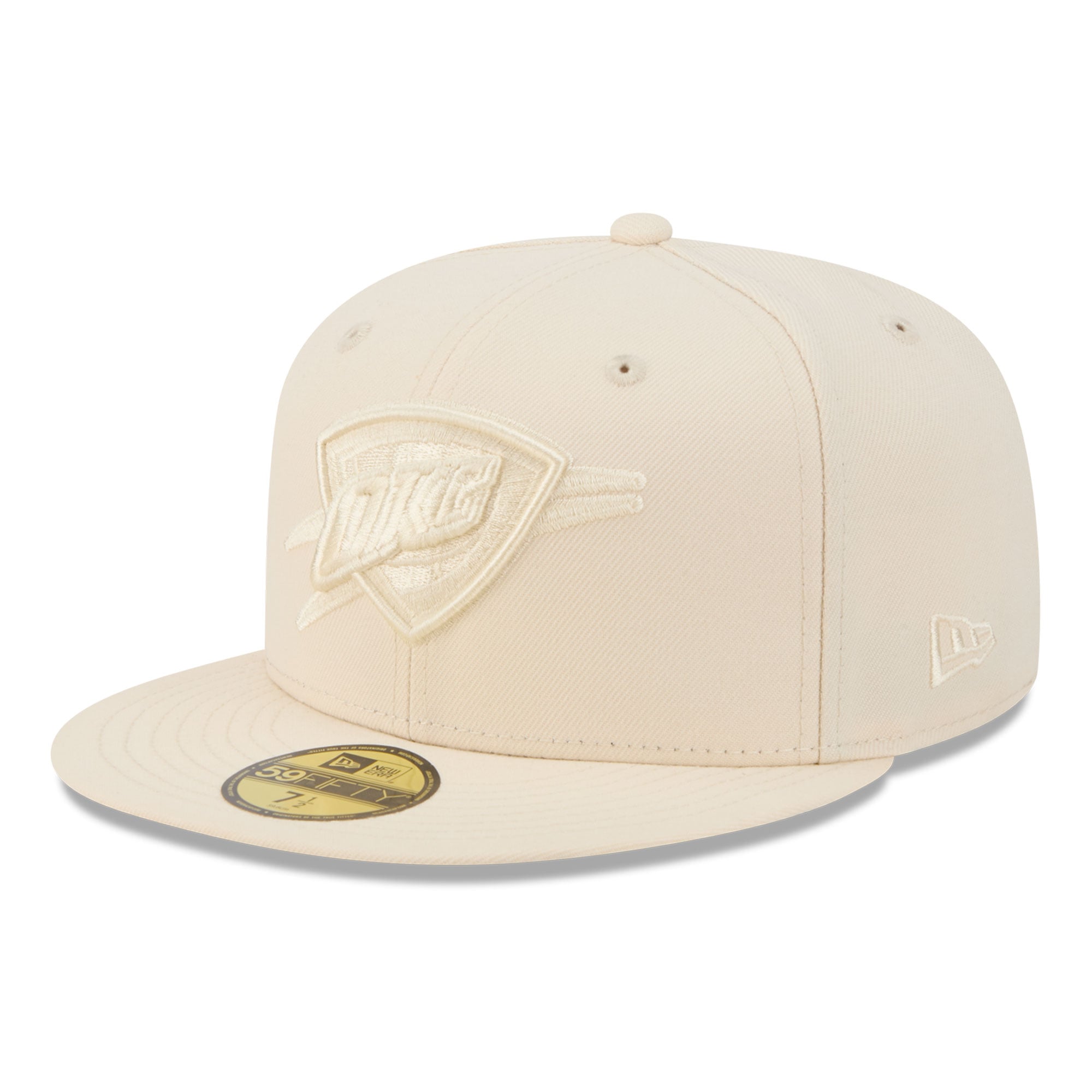Men's New Era Cream Oklahoma City Thunder Color Pack 59FIFTY Fitted Hat