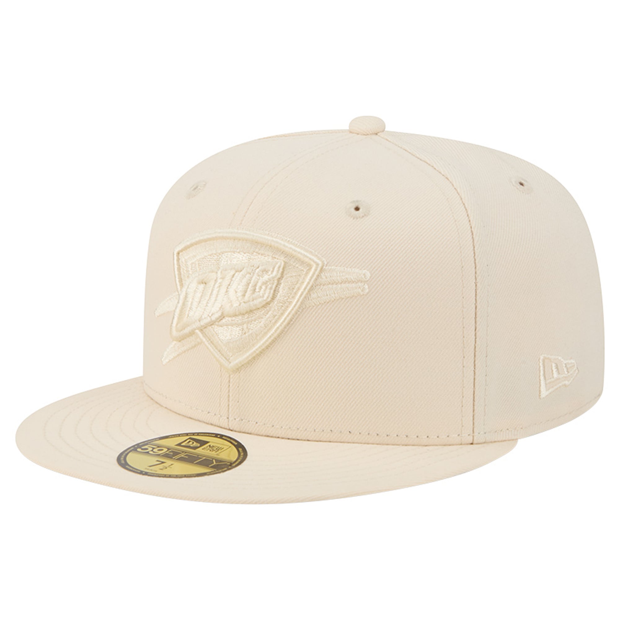 Men's New Era Cream Oklahoma City Thunder Color Pack 59FIFTY Fitted Hat