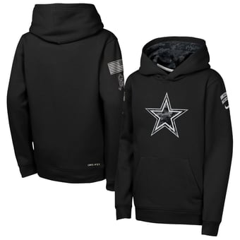 Youth Nike  Black Dallas Cowboys 2026 Salute to Service Club Fleece Pullover Hoodie