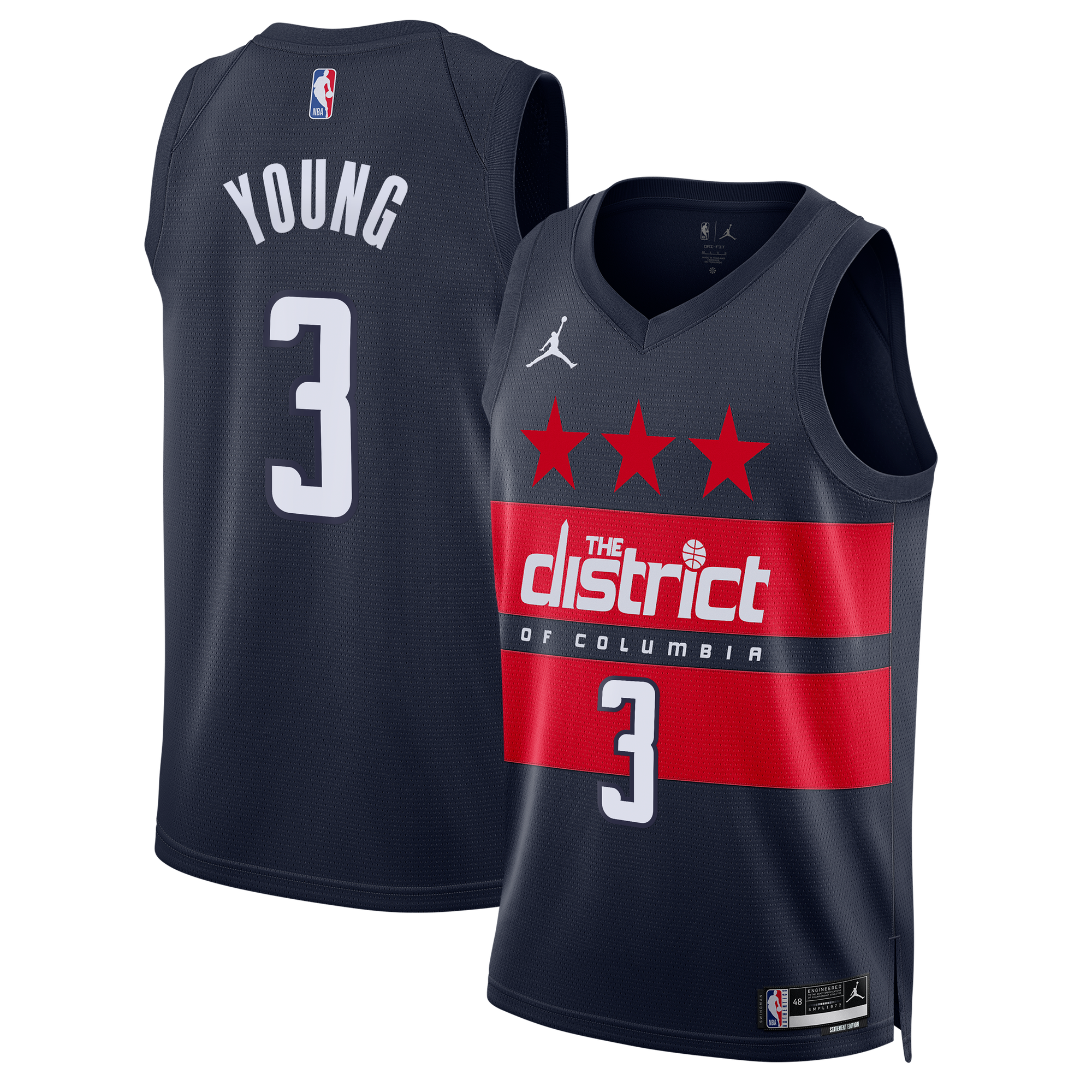 Camiseta Swingman Jordan Brand Statement Edition de los Washington Wizards - Azul marino - Trae Young - Hombre