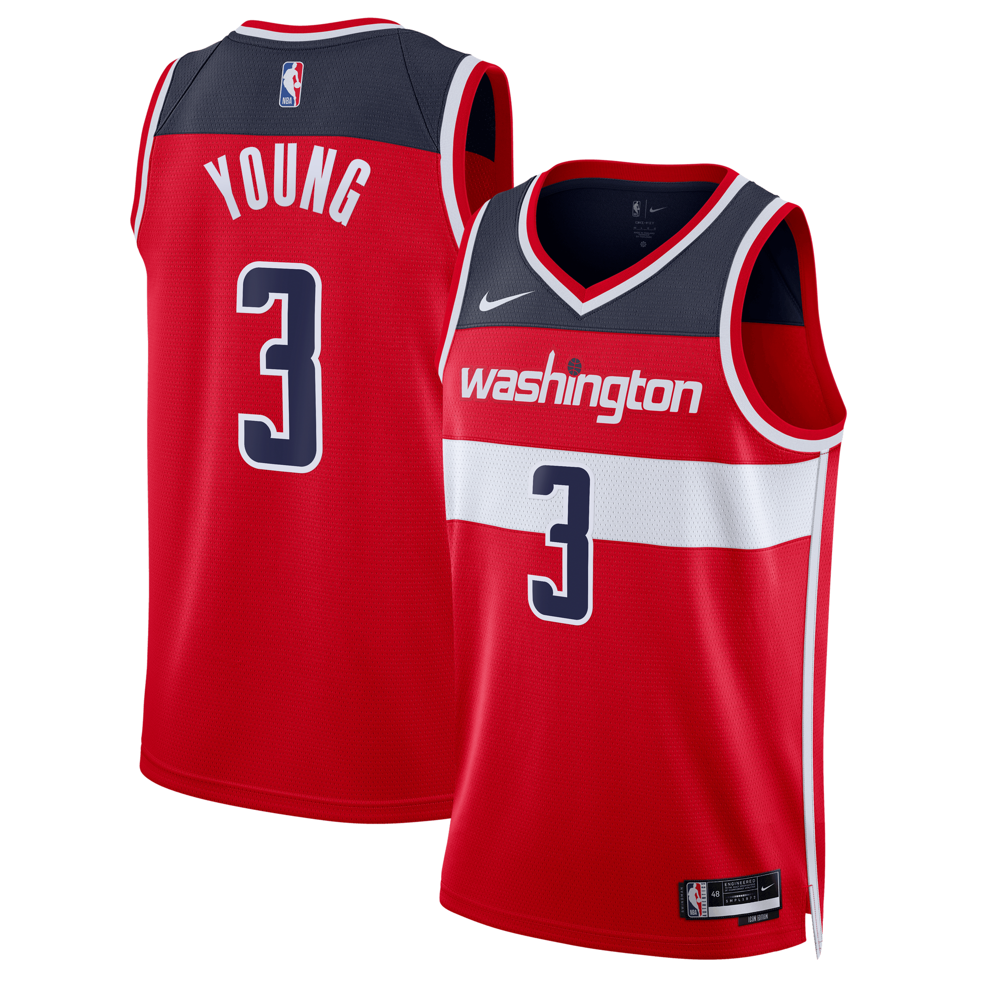 Camiseta Nike Icon Edition Swingman de los Washington Wizards - Roja - Trae Young - Unisex