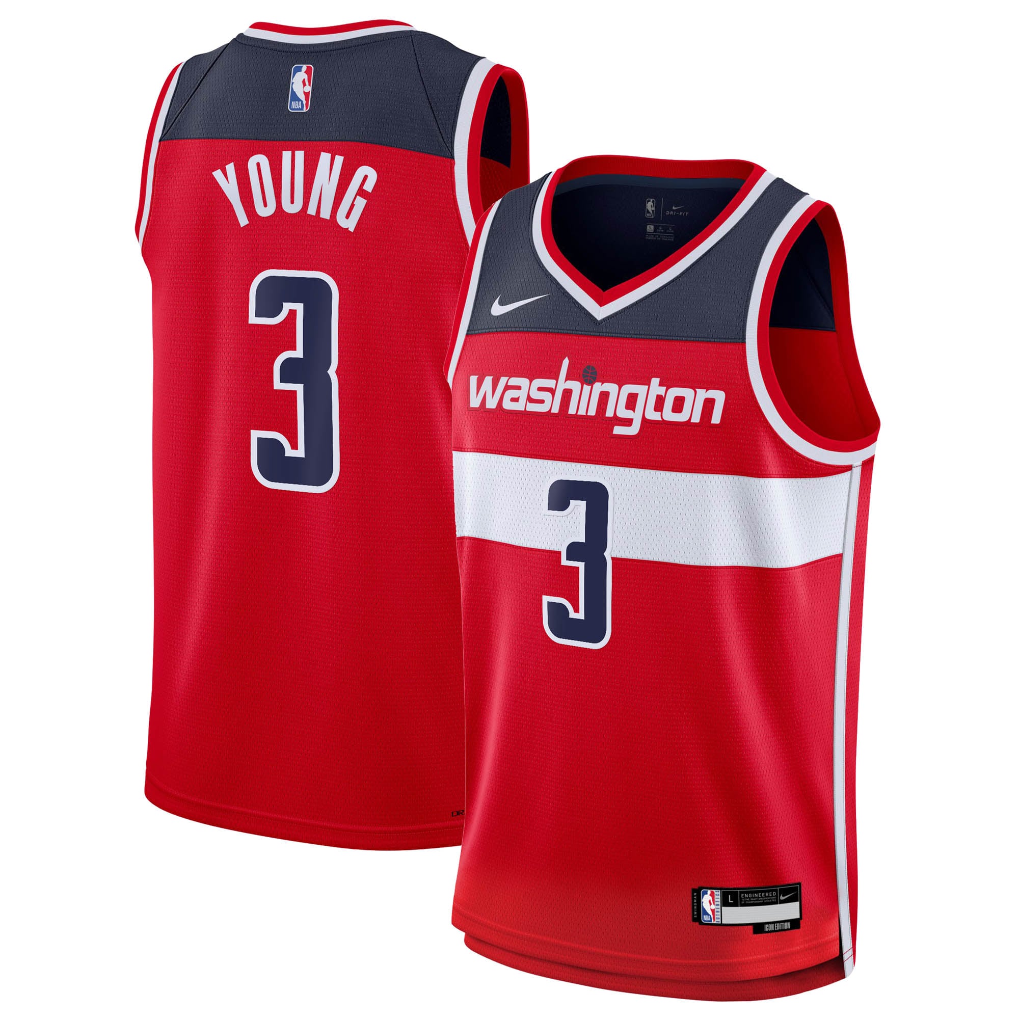 Camiseta Nike Icon Edition Swingman de los Washington Wizards - Roja - Trae Young - Juvenil