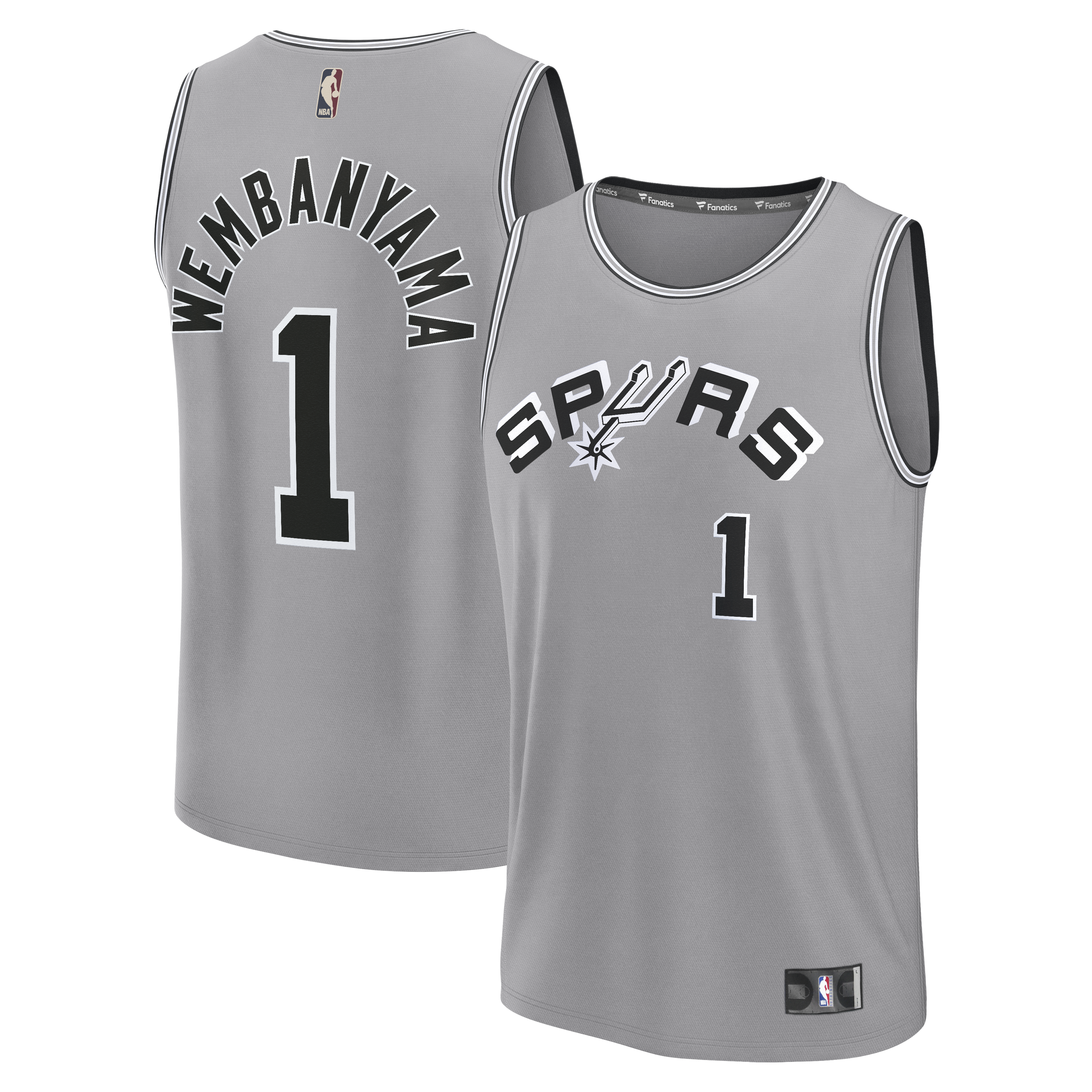 Men's Fanatics Victor Wembanyama Silver San Antonio Spurs Fast Break Jersey - Classic Edition