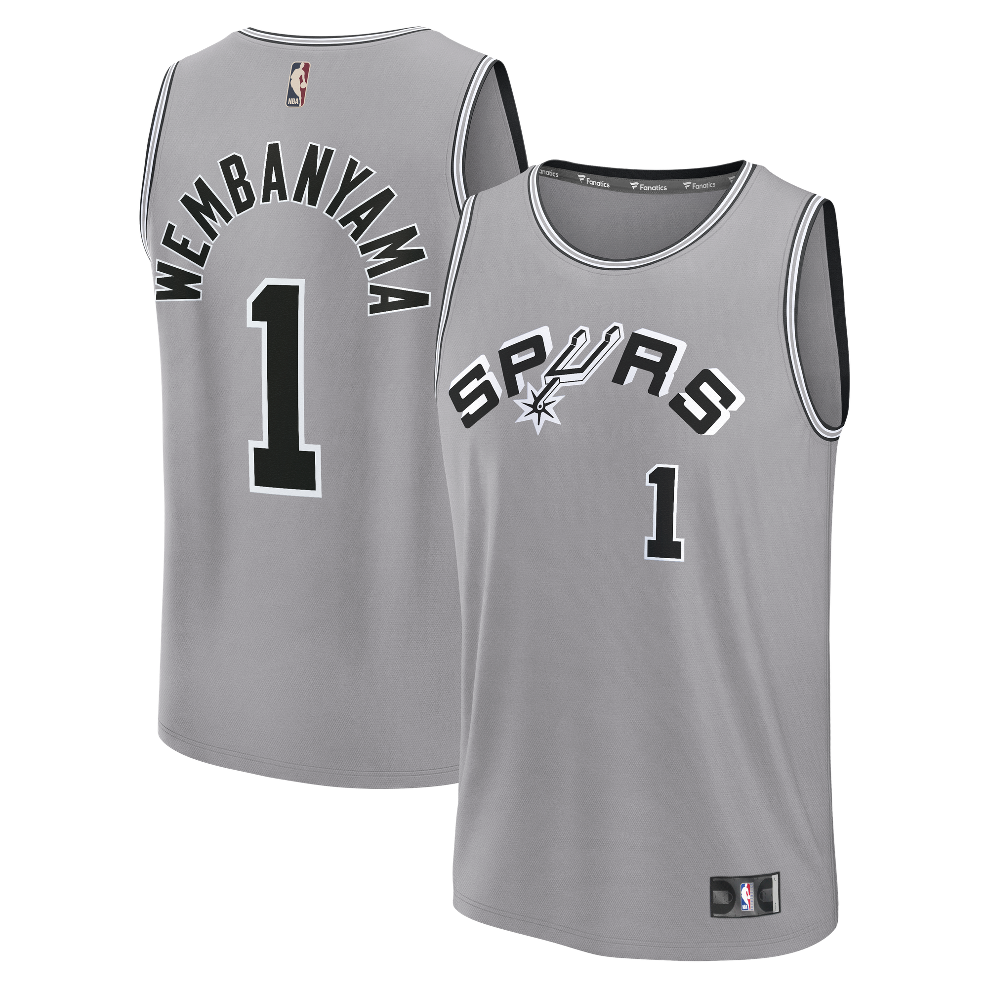 Men's Fanatics Victor Wembanyama Silver San Antonio Spurs Fast Break Jersey - Classic Edition