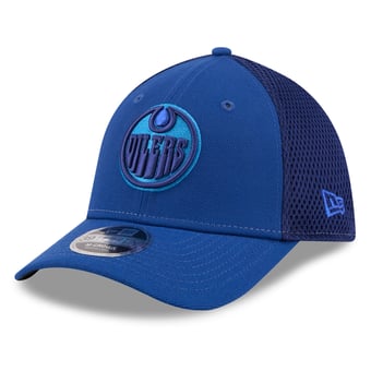 Men's New Era Royal Edmonton Oilers Neo Mesh 39THIRTY M-Crown Stretch Hat