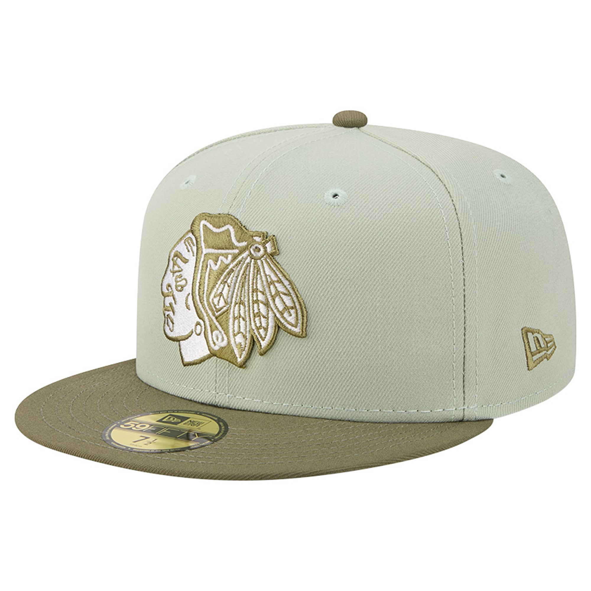 Men's New Era Sage Green/Olive Chicago Blackhawks Color Pack 59FIFTY Fitted Hat