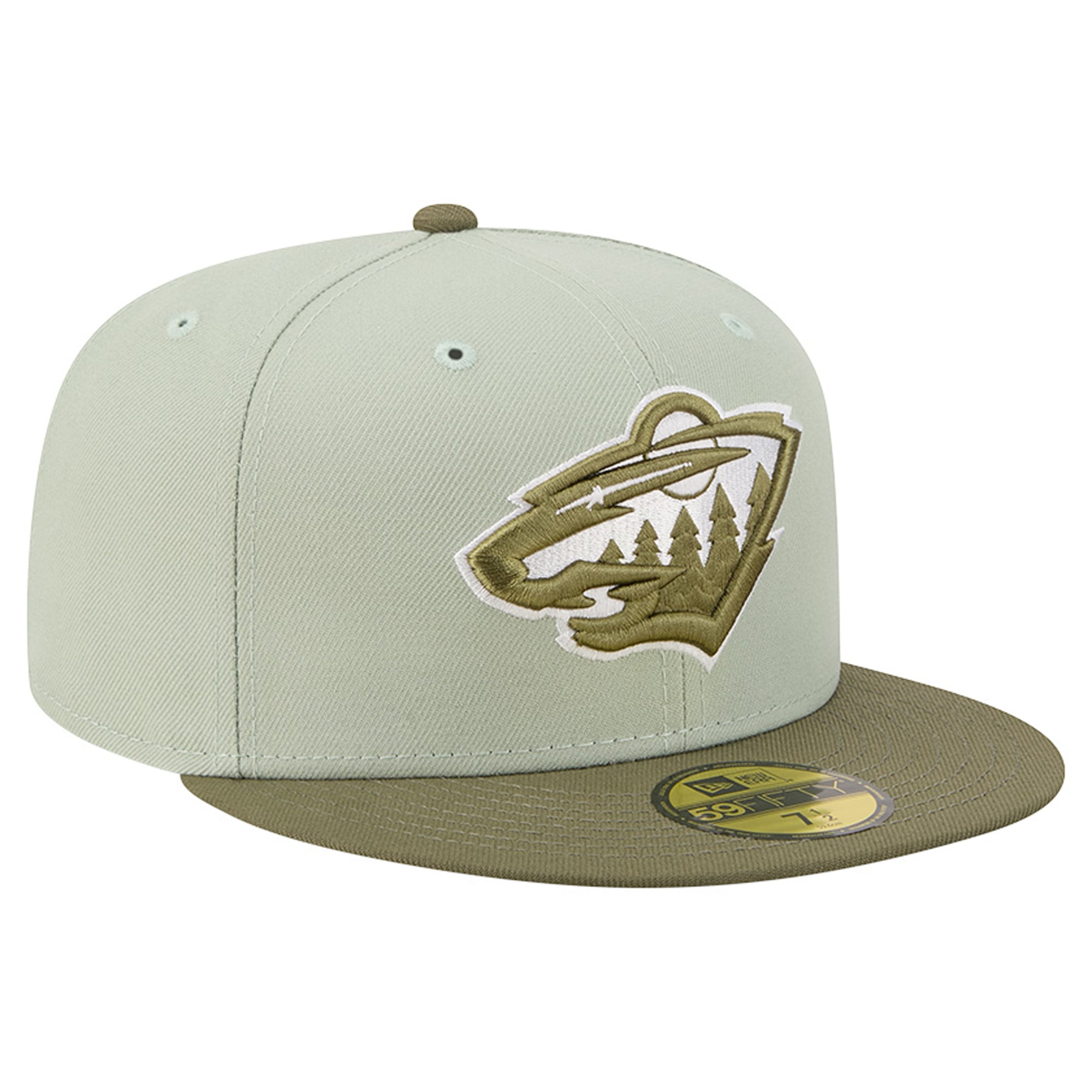 Men's New Era Sage Green/Olive Minnesota Wild Color Pack 59FIFTY Fitted Hat