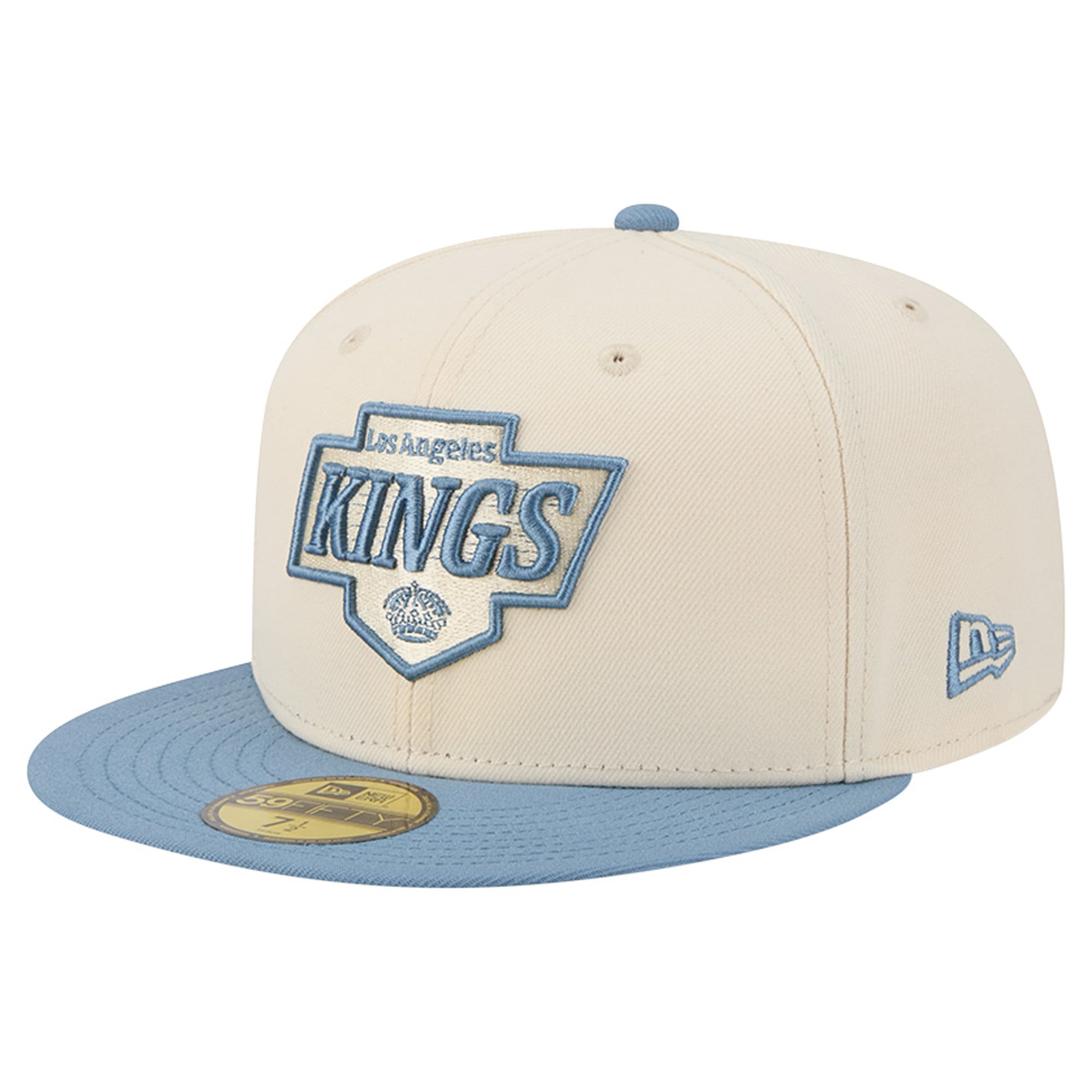 Men's New Era Cream/Blue Los Angeles Kings Color Pack Two-Tone 59FIFTY Fitted Hat