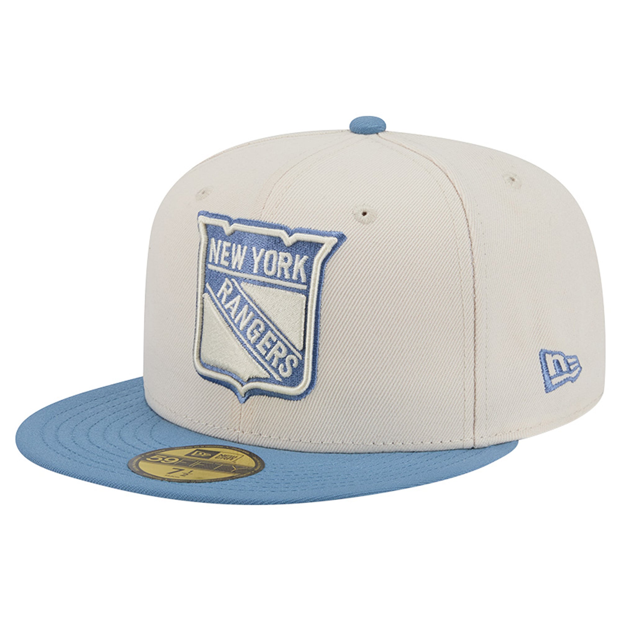 Men's New Era Cream/Blue New York Rangers Color Pack Two-Tone 59FIFTY Fitted Hat
