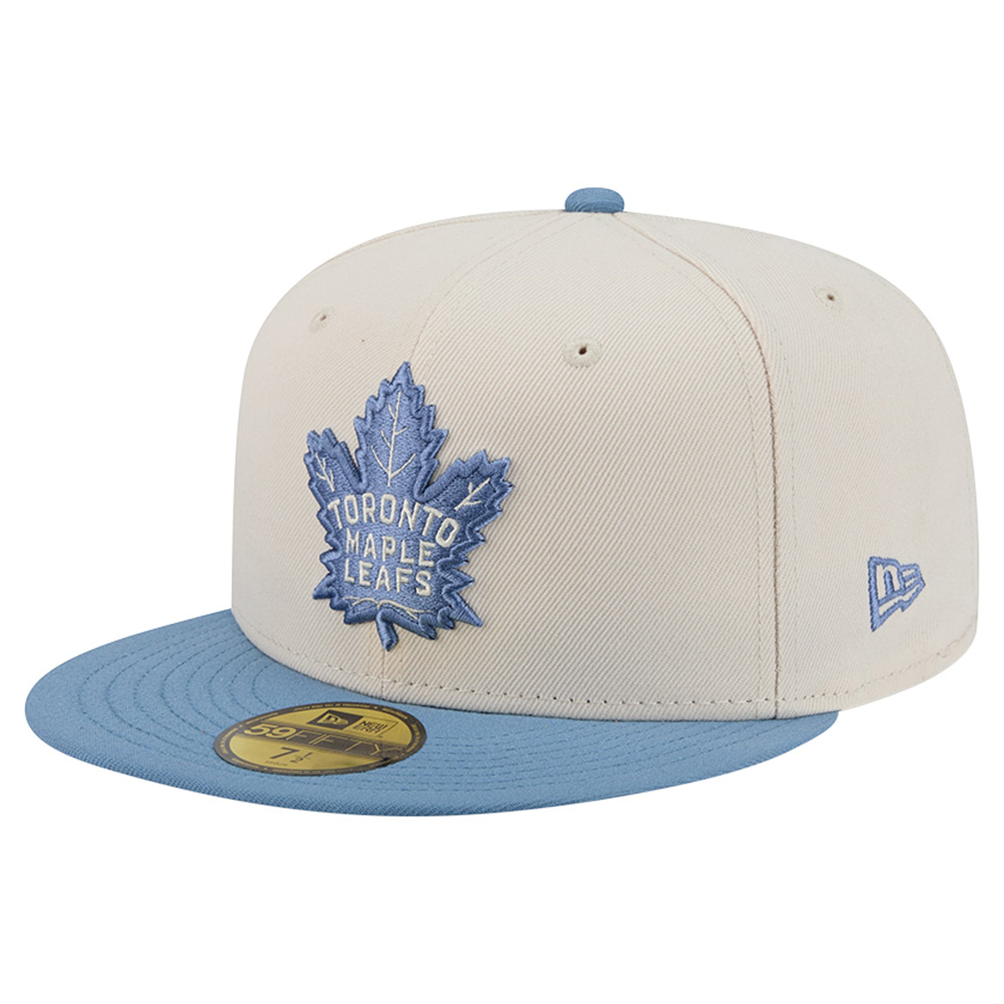 Men's New Era Cream/Blue Toronto Maple Leafs Color Pack Two-Tone 59FIFTY Fitted Hat