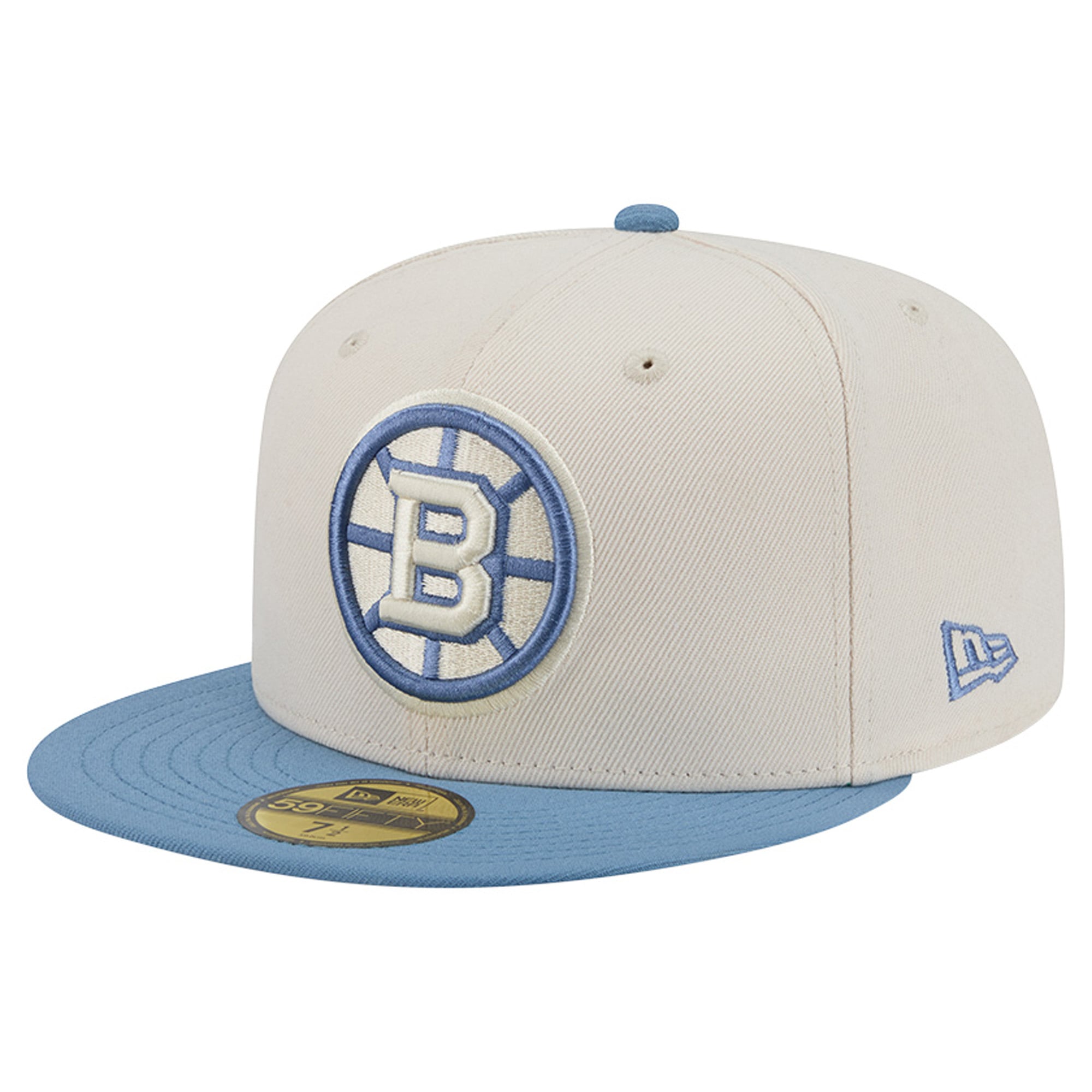 Men's New Era Cream/Blue Boston Bruins Color Pack Two-Tone 59FIFTY Fitted Hat
