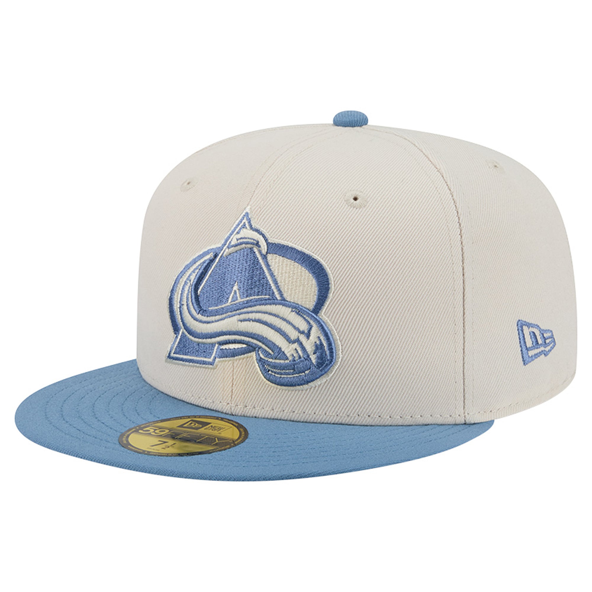 Men's New Era Cream/Blue Colorado Avalanche Color Pack Two-Tone 59FIFTY Fitted Hat