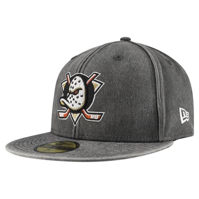 Men's New Era Black Anaheim Ducks Washed 59FIFTY Fitted Hat