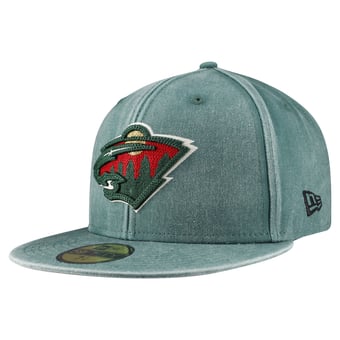 Men's New Era Green Minnesota Wild Washed 59FIFTY Fitted Hat
