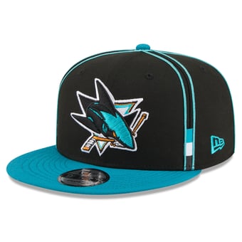 Men's New Era Black/Teal San Jose Sharks 9FIFTY Soutache Snapback Hat