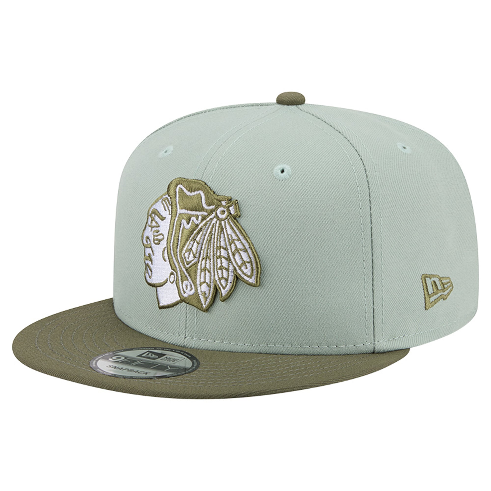 Men's New Era Sage Green/Olive Chicago Blackhawks Color Pack 9FIFTY Snapback Hat