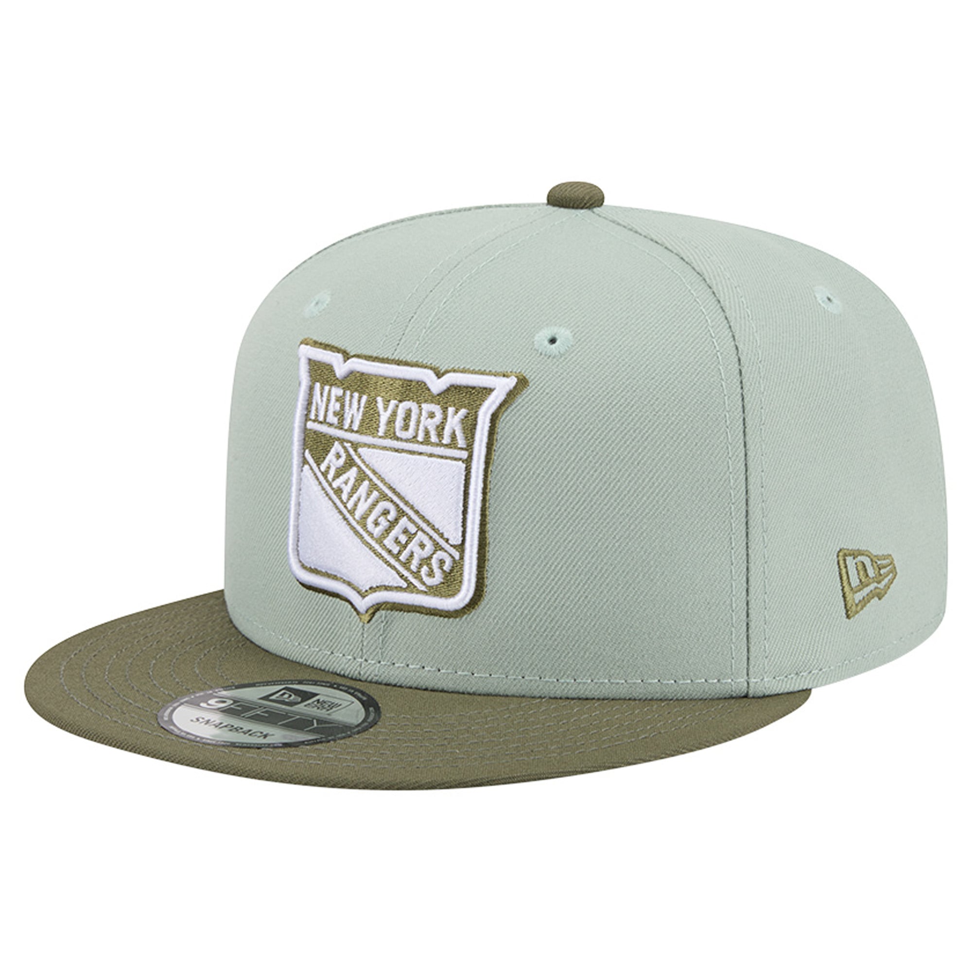 Men's New Era Sage Green/Olive New York Rangers Color Pack 9FIFTY Snapback Hat