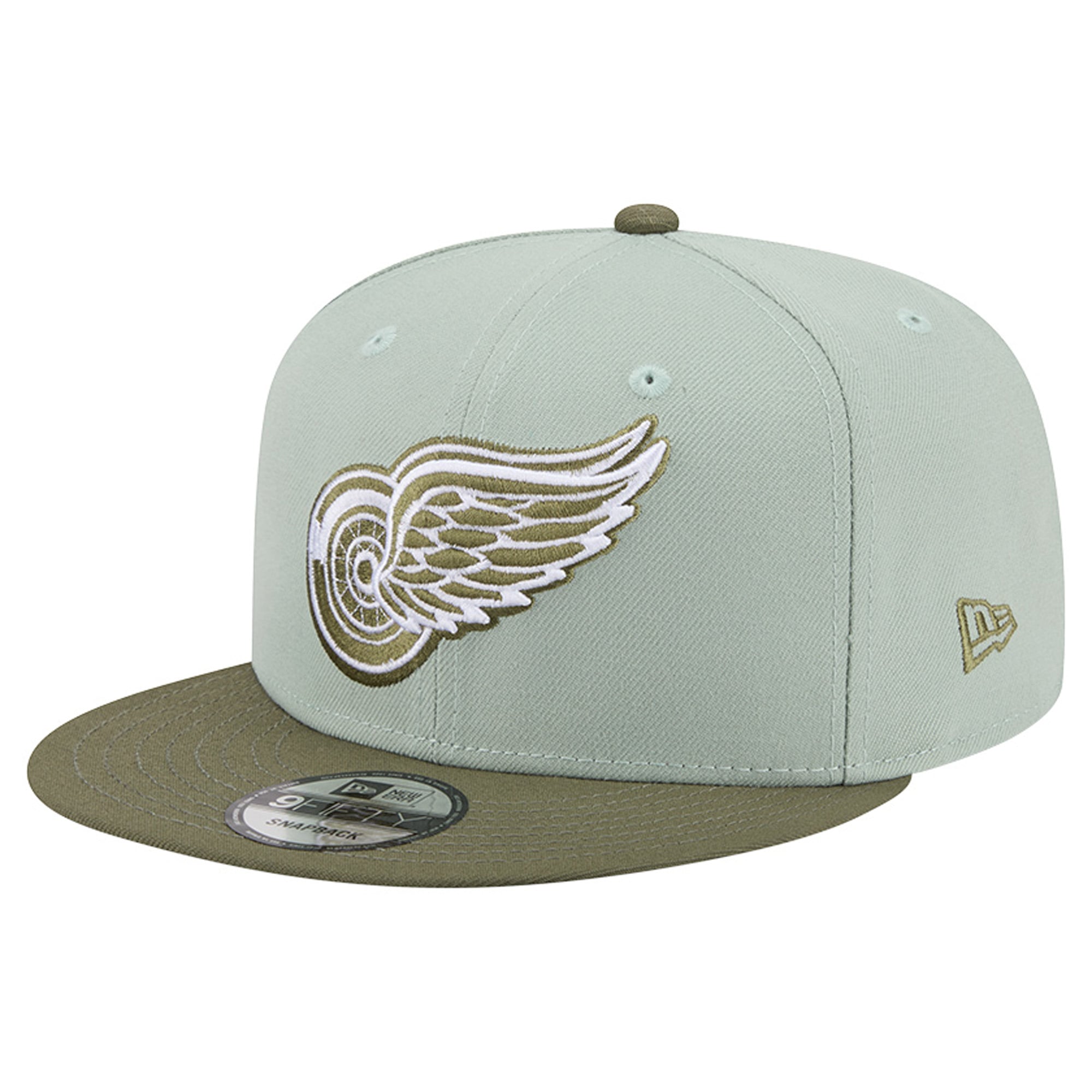 Men's New Era Sage Green/Olive Detroit Red Wings Color Pack 9FIFTY Snapback Hat