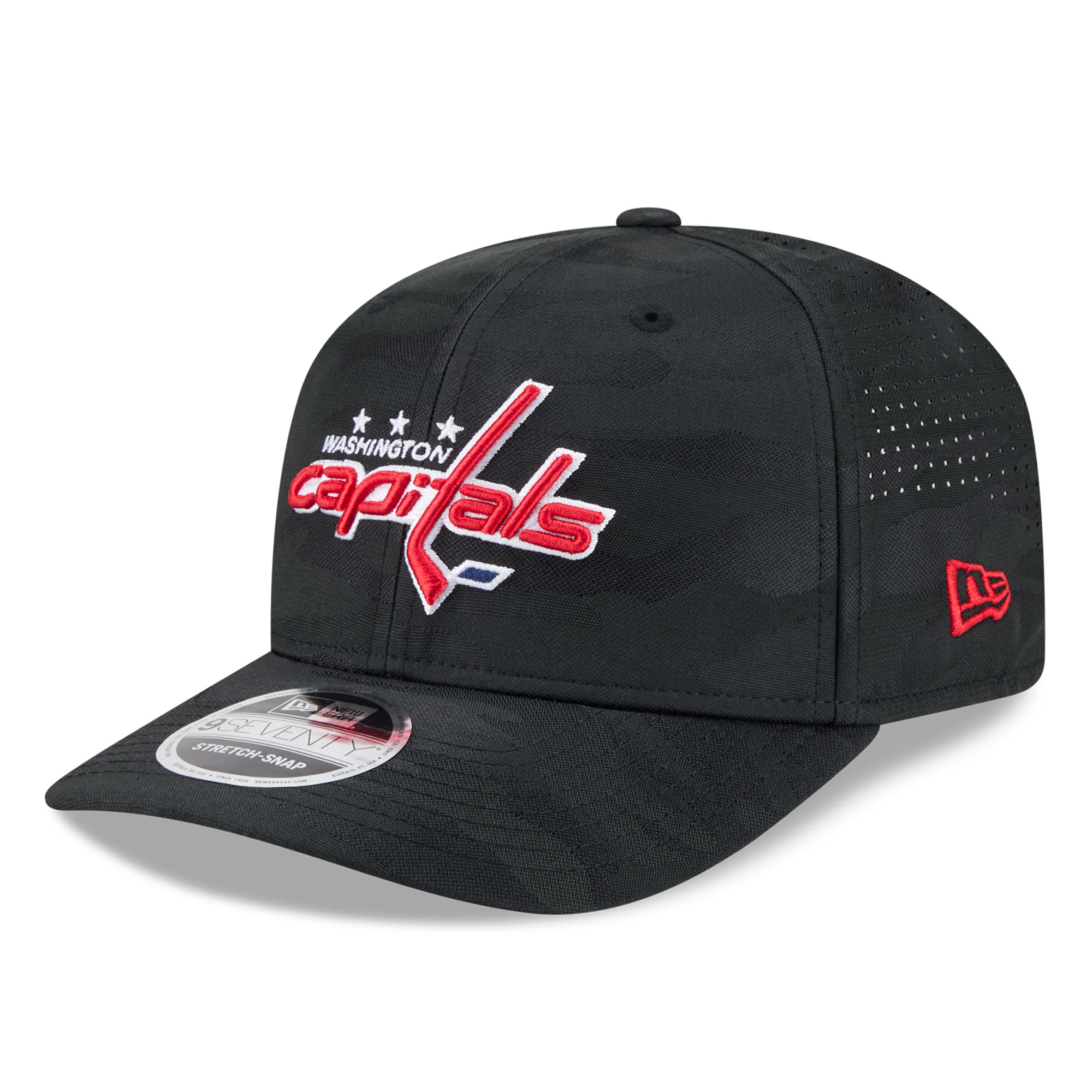 Men's New Era Black Washington Capitals Camo 9SEVENTY Perforated Adjustable Hat