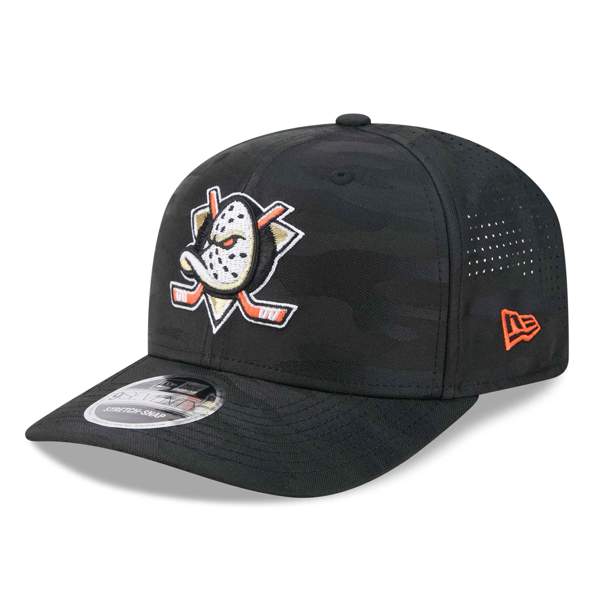 Men's New Era Black Anaheim Ducks Camo 9SEVENTY Perforated Adjustable Hat