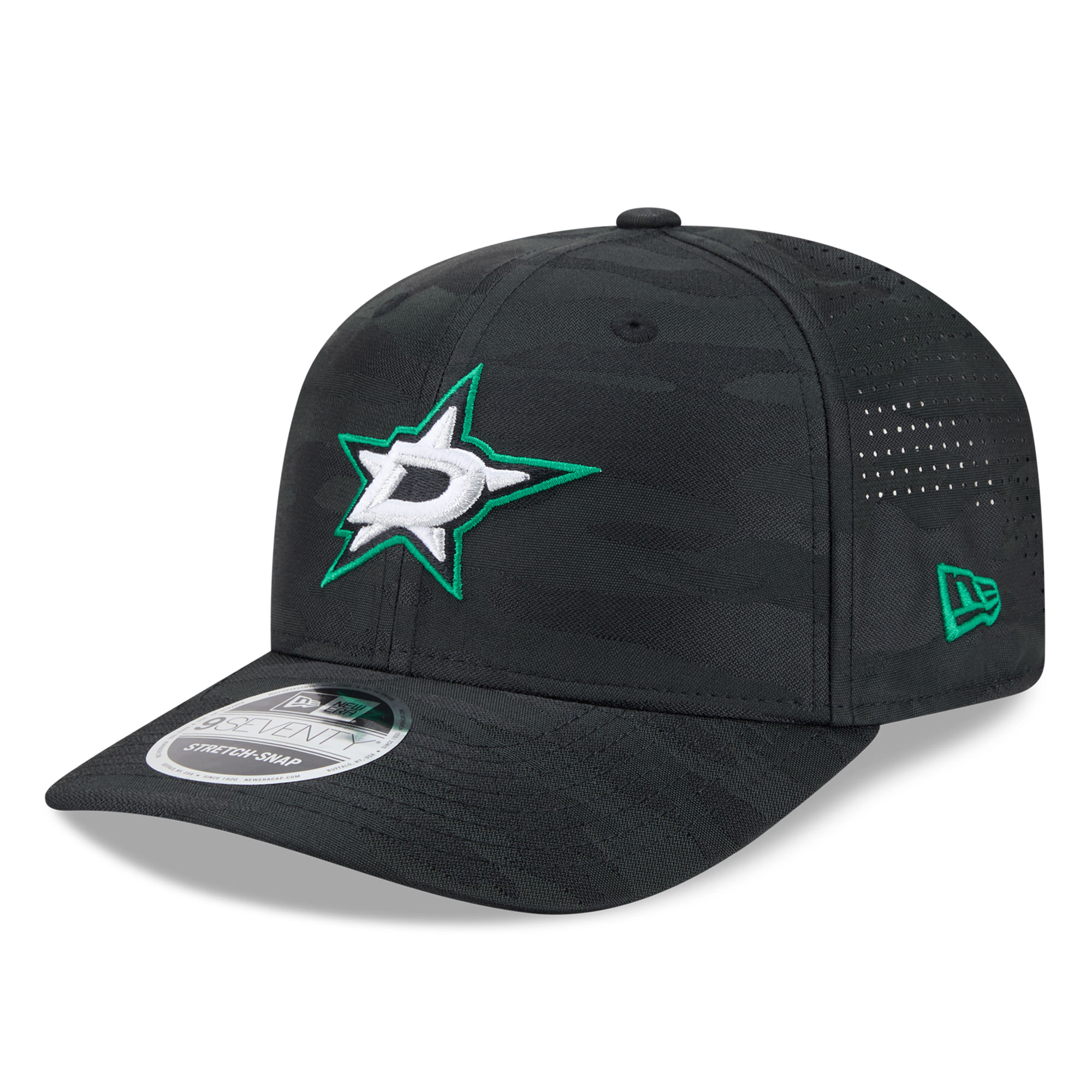 Men's New Era Black Dallas Stars Camo 9SEVENTY Perforated Adjustable Hat