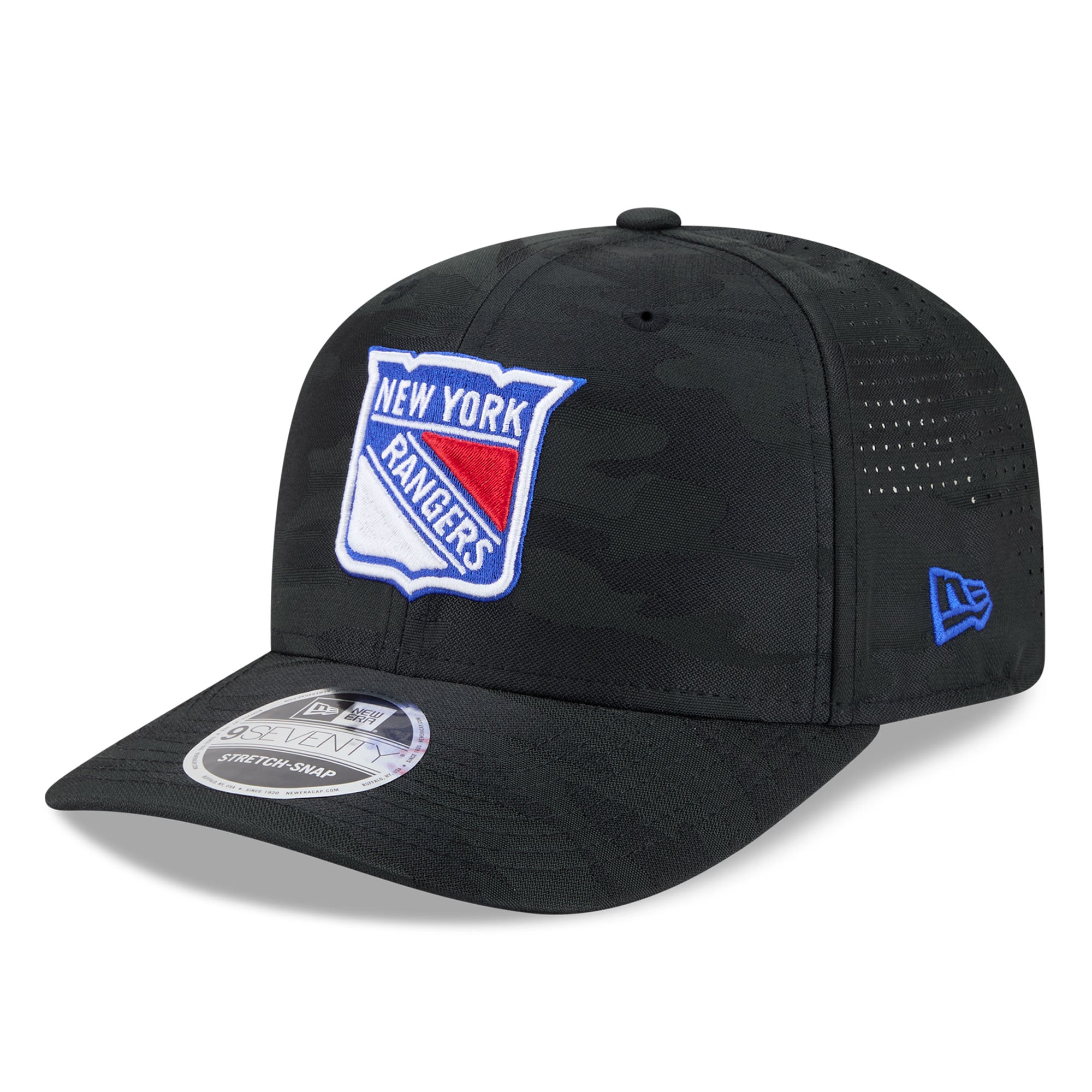 Men's New Era Black New York Rangers Camo 9SEVENTY Perforated Adjustable Hat