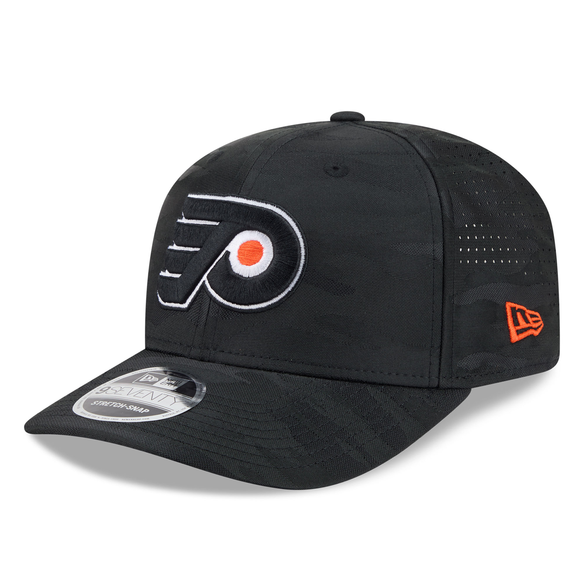 Men's New Era Black Philadelphia Flyers Camo 9SEVENTY Perforated Adjustable Hat