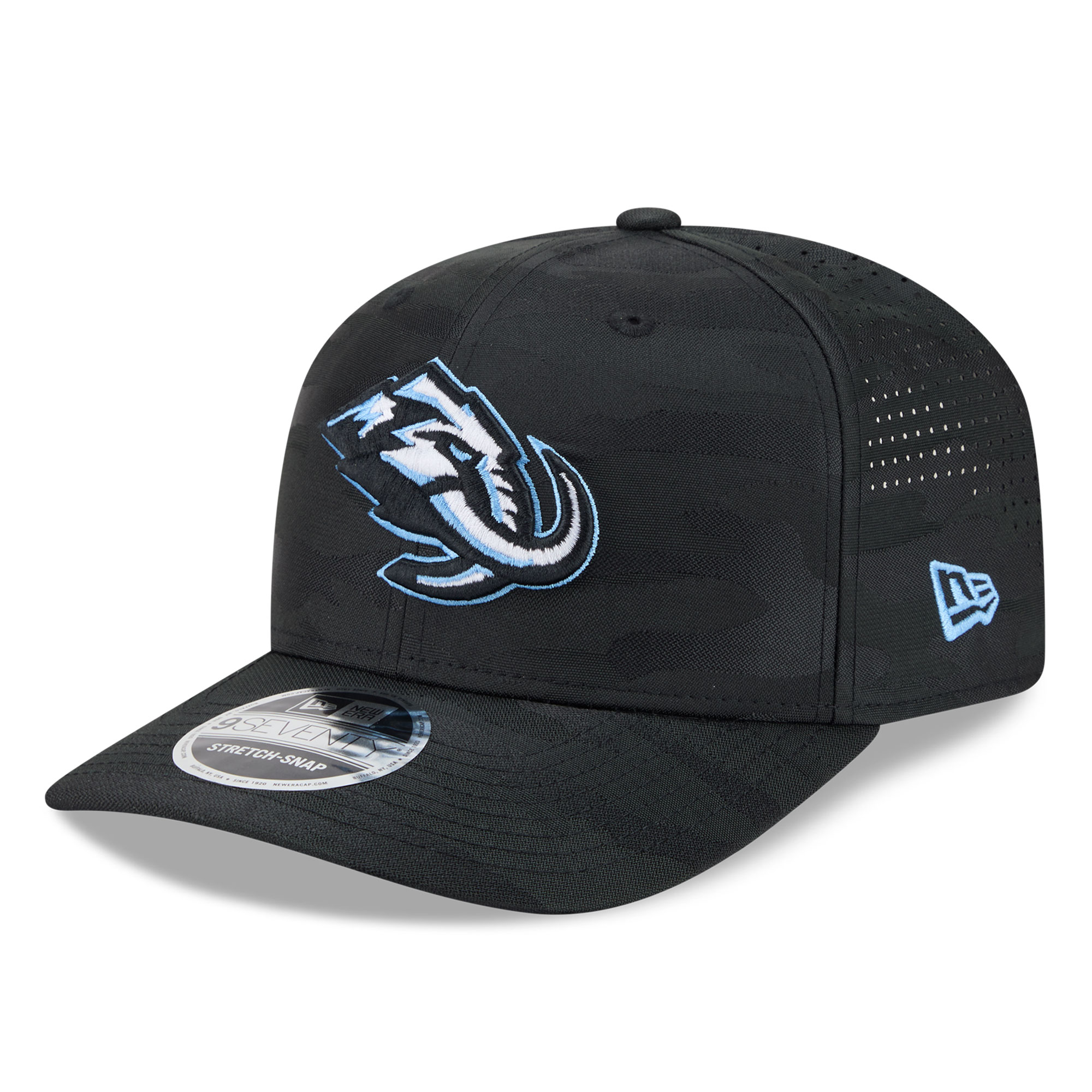 Men's New Era Black Utah Mammoth Camo 9SEVENTY Perforated Adjustable Hat