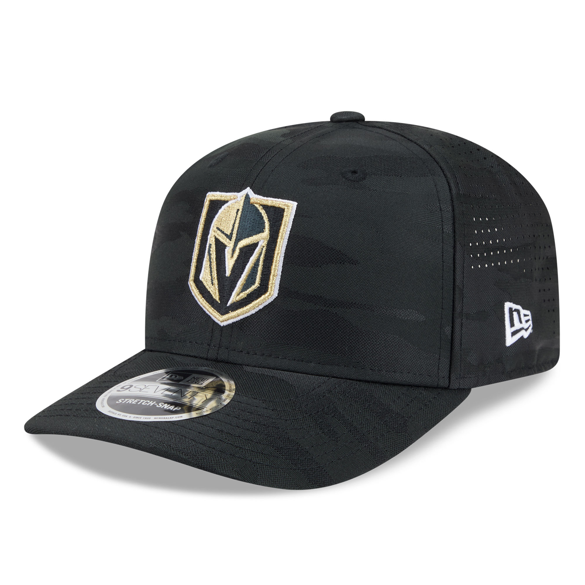 Men's New Era Black Vegas Golden Knights Camo 9SEVENTY Perforated Adjustable Hat