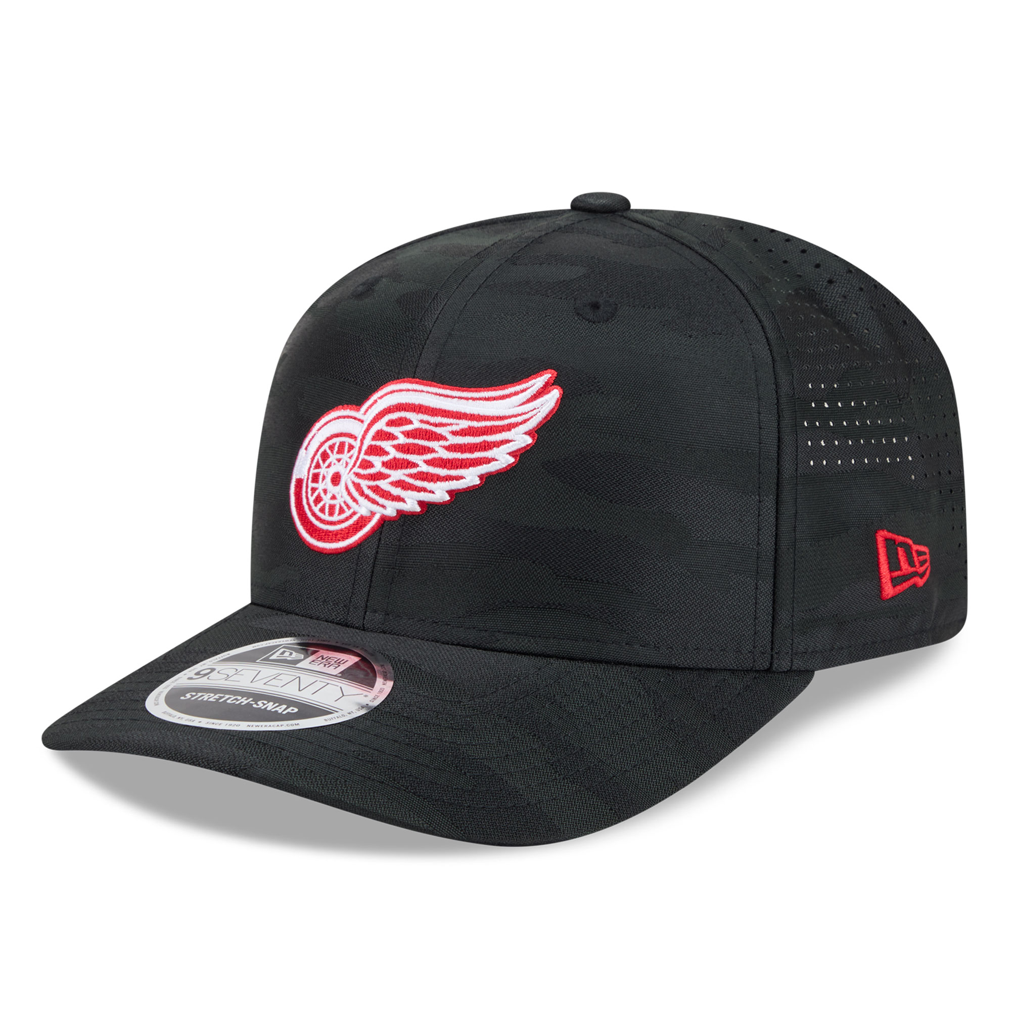 Men's New Era Black Detroit Red Wings Camo 9SEVENTY Perforated Adjustable Hat