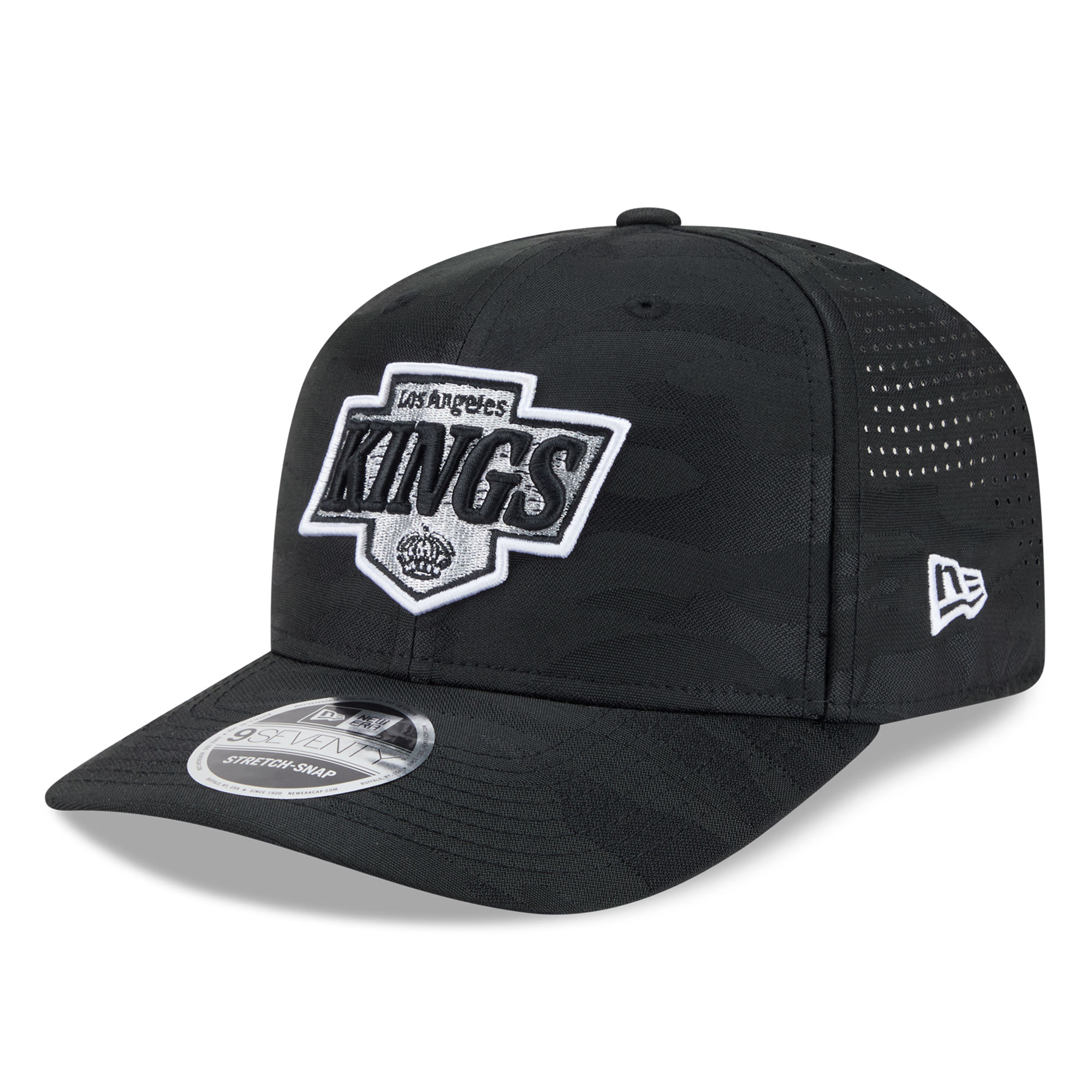 Men's New Era Black Los Angeles Kings Camo 9SEVENTY Perforated Adjustable Hat