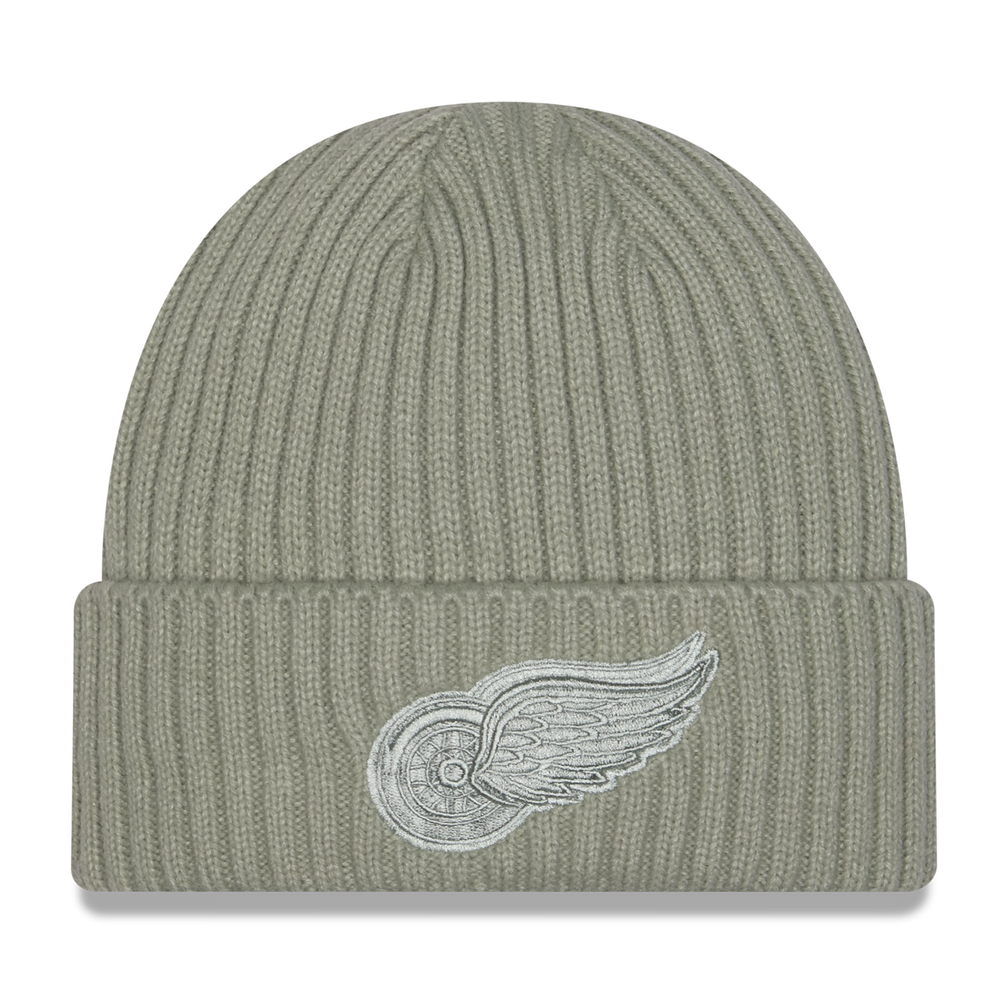 Men's New Era Sage Green Detroit Red Wings Color Pack Cuffed Knit Hat