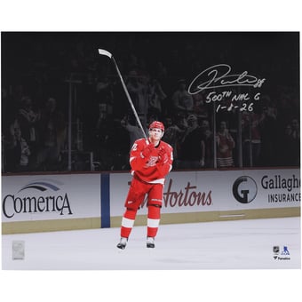 Patrick Kane Detroit Red Wings Autographed 16" x 20" 500th NHL Goal Celebration Photograph with "500th NHL G 1-8-26" Inscription