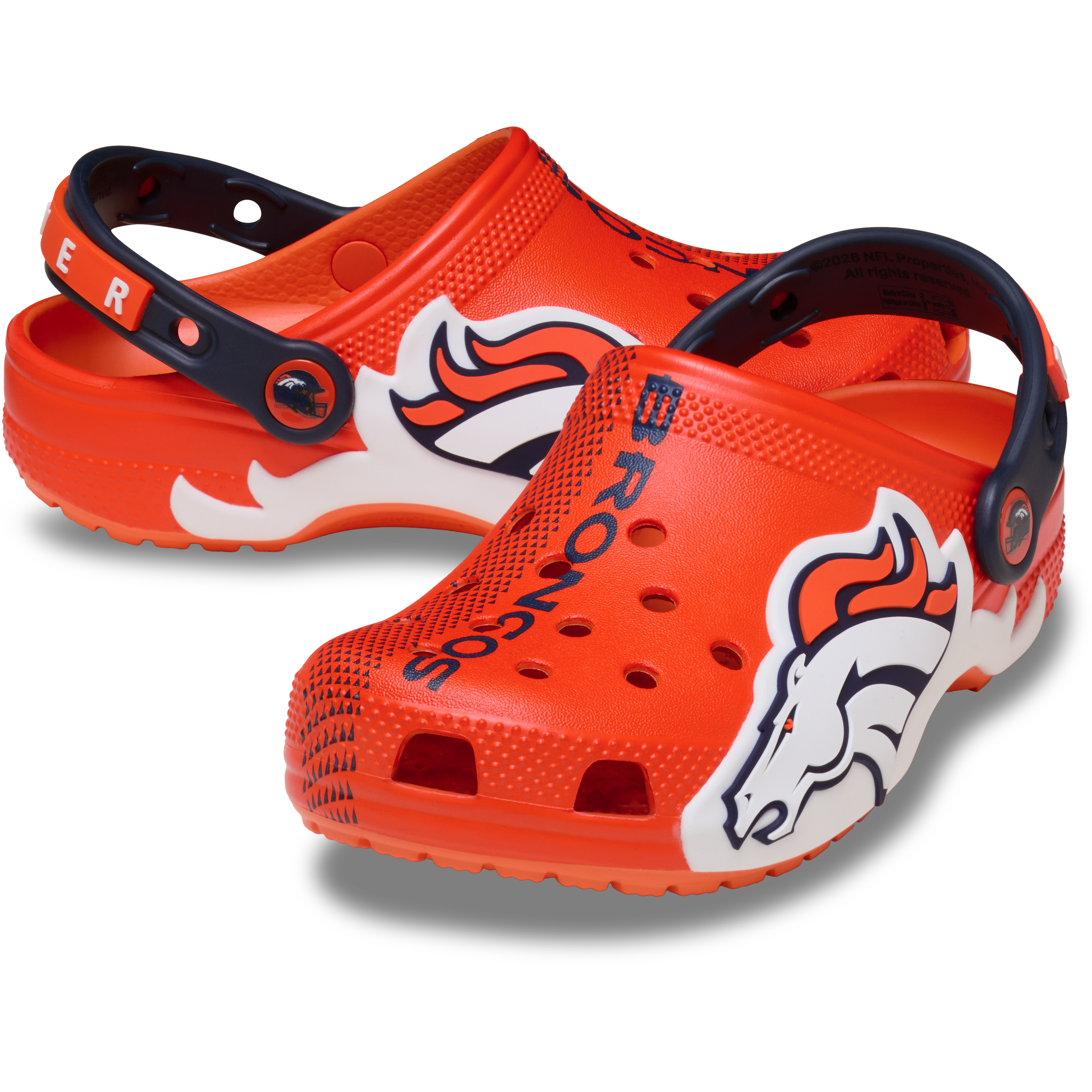 Youth Crocs  Orange Denver Broncos Classic Clog