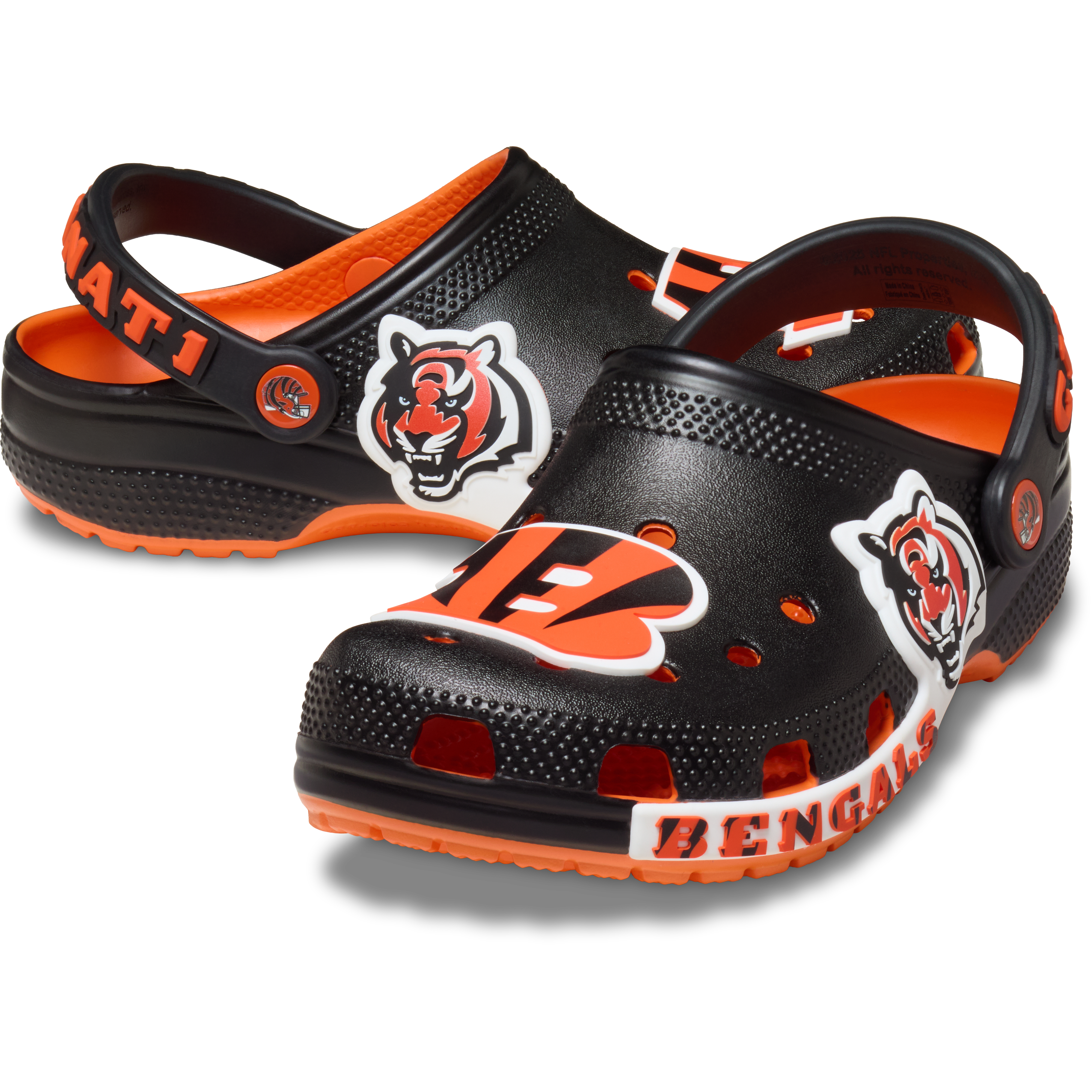 Youth Crocs  Black Cincinnati Bengals Classic Clog