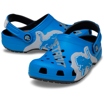 Youth Crocs  Blue Detroit Lions Classic Clog